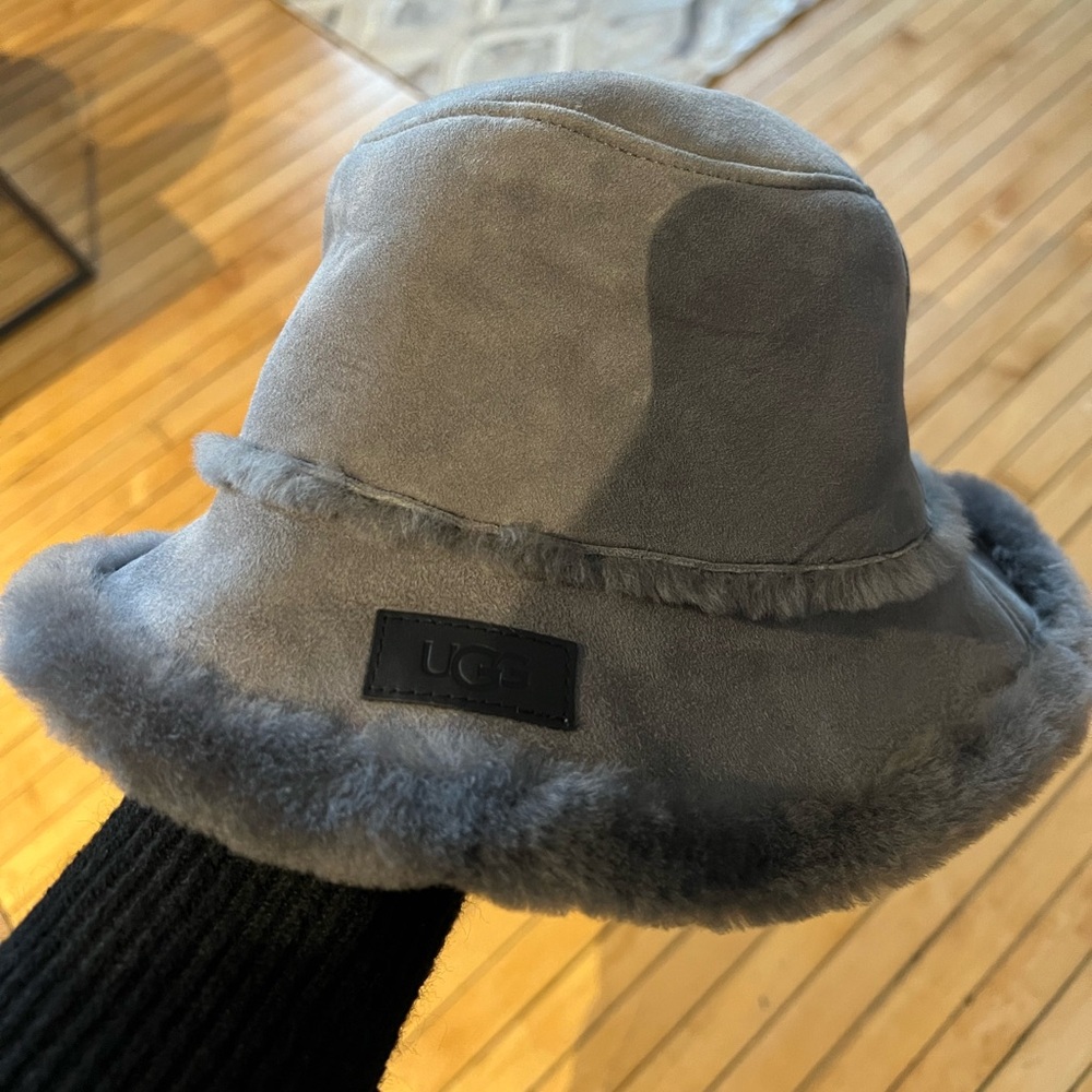 Charcoal grey suede UGG hat